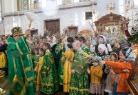 В праздник Входа Господня в Иерусалим митрополит Артемий возглавил праздничное богослужение в главном соборе края