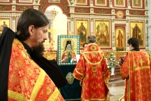 Освящение образа святителя Николая Японского в Спасо-Преображенском соборе архиепископом Хабаровским и Приамурским Игнатием. 29 мая 2011г.