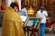 Свято-Елизаветинский храм принял ковчег с мощами Александра Невского. 23 июня 2011г.