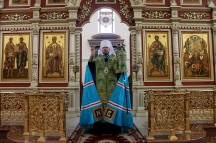 Всенощное бдение в канун праздника Входа Господня в Иерусалим в Спасо-Преображенском кафедральном соборе 08 апреля 2017 г.