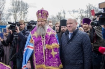 Закладка храма в честь святителя Николая Мир Ликийских Чудотворца по улице Прогрессивной 20 апреля 2019 г.