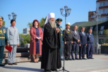 Владыка Артемий принял участие во вручении дипломов выпускникам Учебного военного центра ДВГУПС 31 августа 2022 года